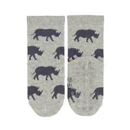 Sterntaler Unisex Children's ABS Socks DP Rhino + Whale Socks, Light grey (light grey blend)