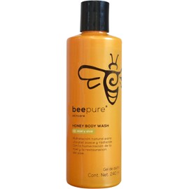 Beepure® Skincare Gel de Ducha Miel y Aloe Vera, 240 ml Sin Sulfatos ni Parabenos, Hidratante Natural, Extra Espuma, Sin Colorantes, Aroma Dulce a Miel