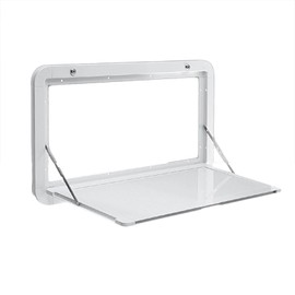 Miumaeov RV Folding Wall Table, Foldable Caravan External Table,RV Fold Down Desks Wall-Mount Drop-Leaf Table,Camper Van Picnic Table,Hanging Dining Table Computer Workstation Trestle