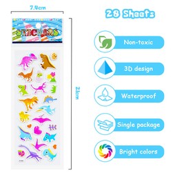 Vicloon 3D Stickers for Children, 28 Different 3D Stickers 500+ Swollen Stickers for Boys Girls and Teachers Reward Stickers