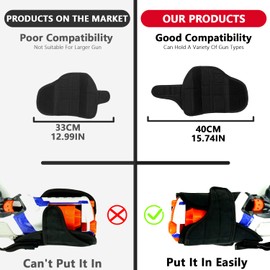 BOROLA Adjustable Tactical Leg Holster Compatible for Nerf Elite Series Blaster(Black)