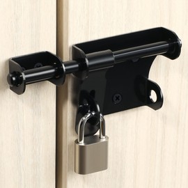 Sayayo Gate Latch Bolt Lock, Gate Locks for Wooden Gates Garden Shed Locks, 6-Inch Stainless Steel Matte Black, EMS350U-B