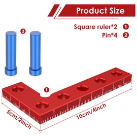 VMBQRTI 2 Pcs Square Center Finder Tool, Aluminum Alloy Mini Small Square Ruler Precise 90° Marking Center Finder Right Angle Edge Marking Tool Woodworking Scriber Measuring Ruler (Imperial)