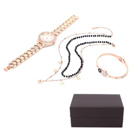 Women Jewelry Set Watch Bracelet Necklace Wife Girlfriend Anniversary Birthday Gift Rose Gold