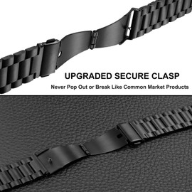 E ECSEM Intended for CARBINOX X-Ranger/Carbinox Vortex/Carbinox Vesta Replacement Strap Bands, Mesh Loop + Stainless Steel Metal Strap forCarbinox Military Smartwatch Accessories (Black)