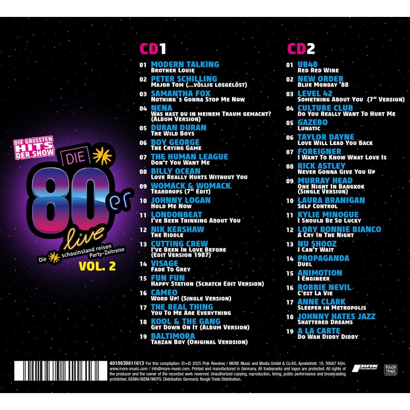 Die 80er Live Vol. 2 - die Größten Hits der