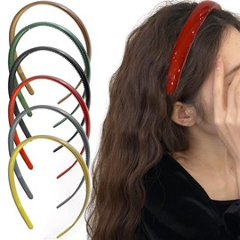6PCS Plastic Headbands for Women,Trendy Non Slip Comb Thin Womens Headband with Teeth