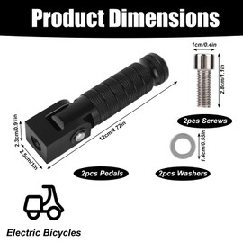 2pcs Electric Bike Foot Pegs for Ridstar Super and Macfox
