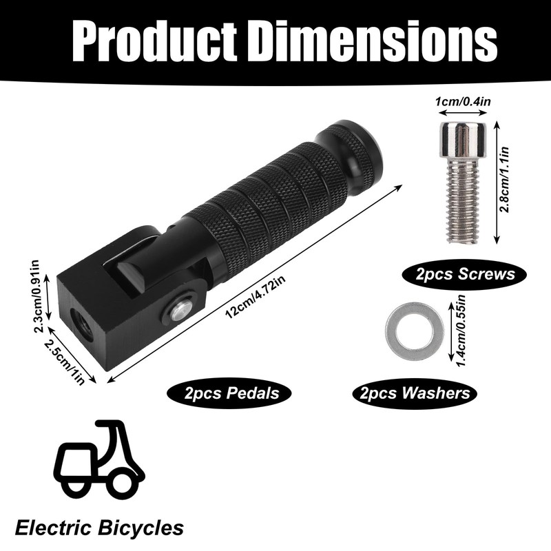 2pcs Electric Bike Foot Pegs for Ridstar Super and Macfox