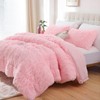 Smoofy Fluffy Queen Comforter Set, Faux Fur Pink Comforter Set
