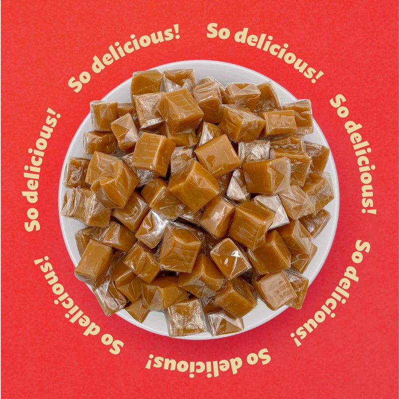 Vanilla Caramel Cubes Candy, Individually Wrapped, 1.5-Pound Pack (About 100