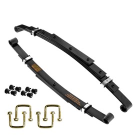 iLSKW Golf Cart Heavy Duty Rear Leaf Spring Kit 4-Leaf Spring for EZGO TXT/Medalist Electric Golf Cart 1994-2013, Included Bushings, Sleeves and U Bolts, Replace OEM# 74207-G01