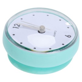 Mobestech 1Pc Bathroom Wall Clock with Suction Cup Silent Fog Design for Kitchen and Shower Easy to Read Dial Safe Material for Smooth Surfaces Random Color