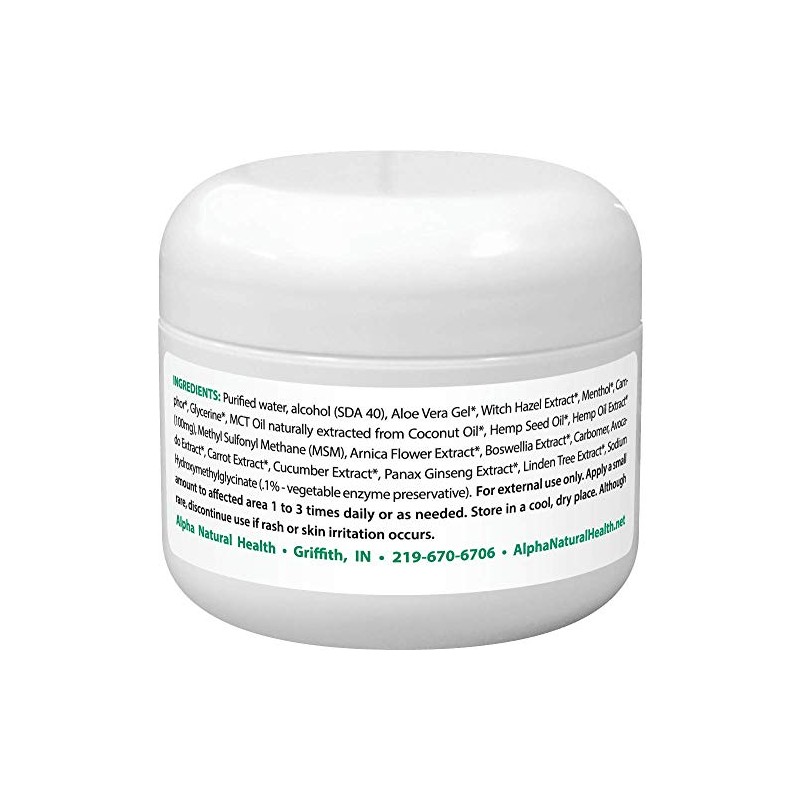 Alpha Natural Health HempRelieve Organic Relief Cream 1/2 Oz