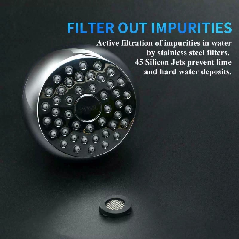 YVZUL High Pressure Shower Head3 Inch Anti-clog Anti-leak Fixed Chrome