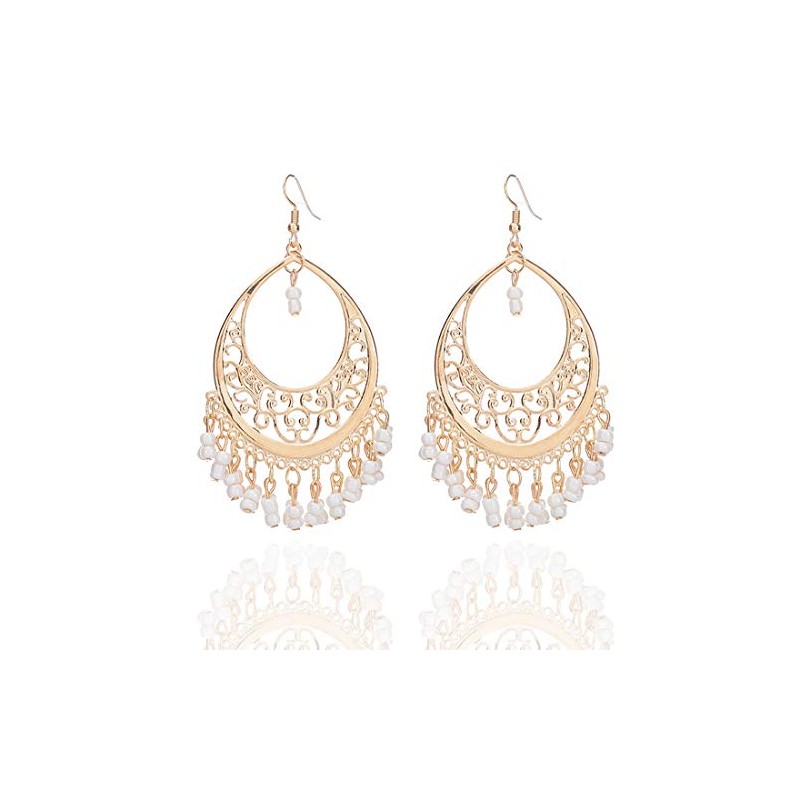 Bohemian Chandelier Coin Sequins Dangle Drop Earrings Ethnic Gypsy Beads