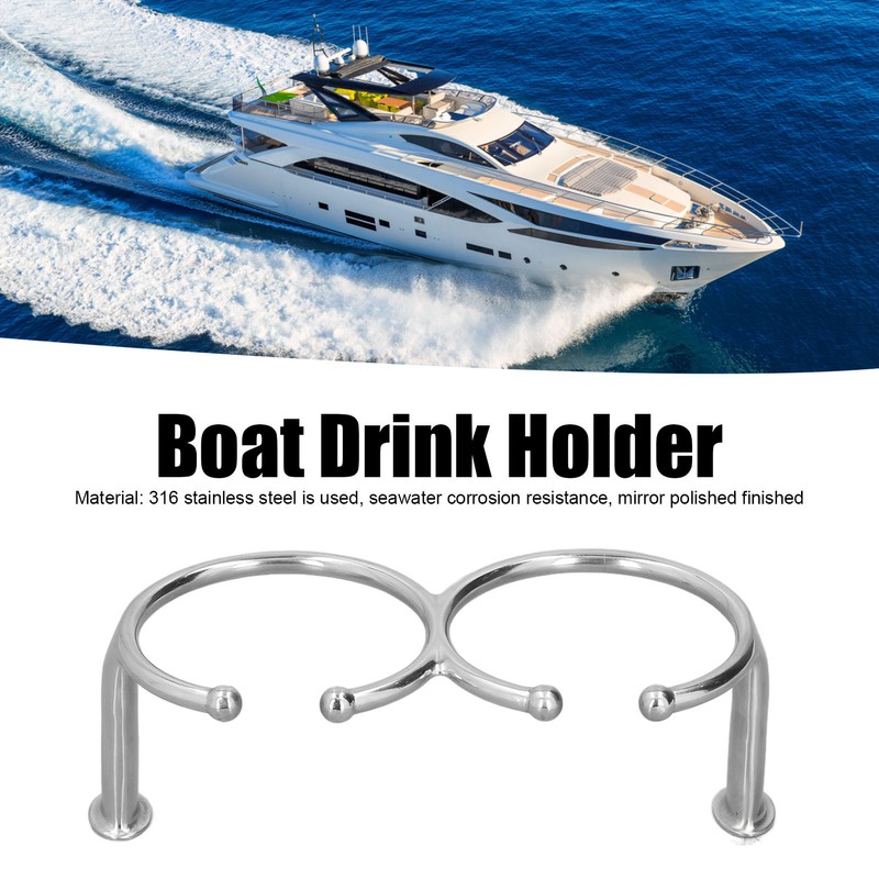 Double Open Ring Cup Holder 316 Stainless Steel Universal for
