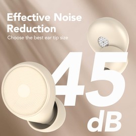 Ear Plugs for Sleeping Noise Cancelling -45dB, Soft and Reusable Silicone Hearing Protection Earplugs with 8 Eartips and Carrying Case, for Sleeping, Concert, Working, Studying, Traveling (Off White)