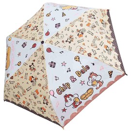 J's Planning Chip & Dale Fancy Pop Folding Umbrella, For Girls, Size: 20.9 inches (53 cm)