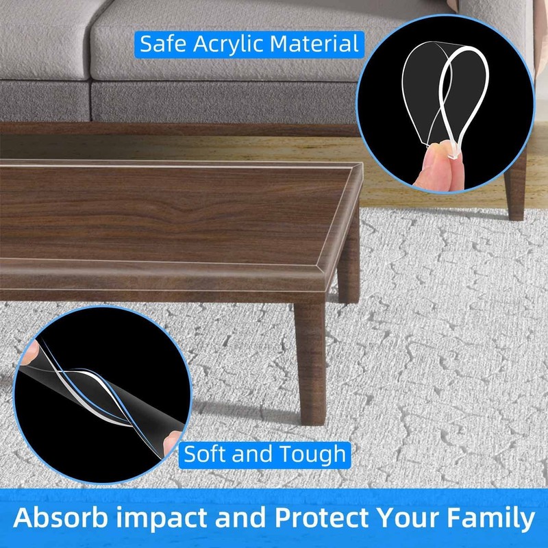 Clear Edge Protector Strip, 0.8in x 9.84FT, Sharp Edge Wrap