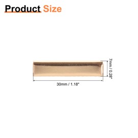 sourcing map 32Pcs Pinch Crimp Ends, 30mm Cord End Clasps Ribbon Crimp Ends Leather End Crimp End Fastener Rope Clip for Tag Belt Cotton Webbing DIY Making, Light Gold