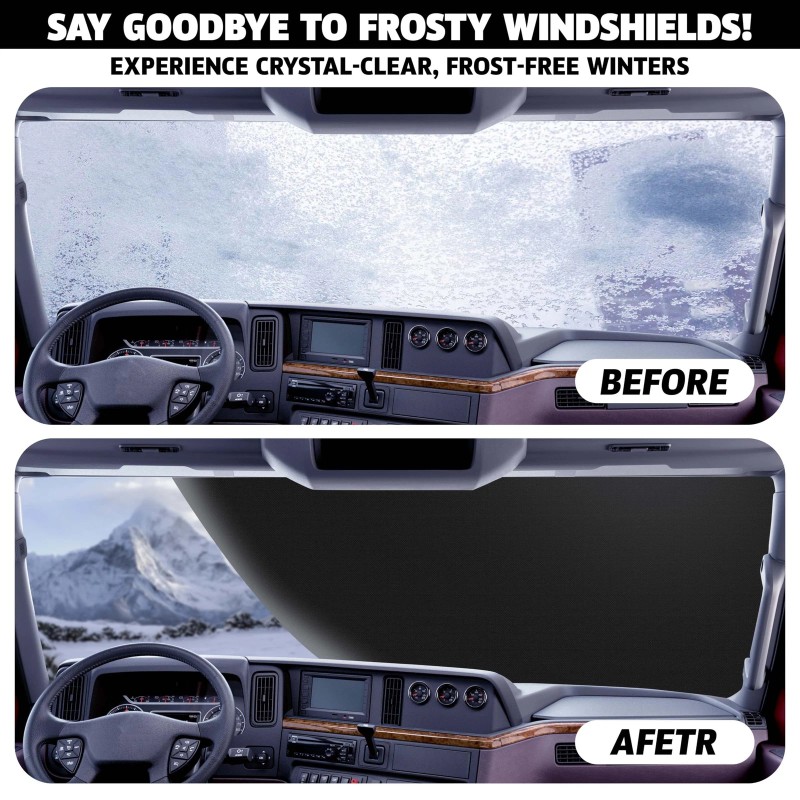 Autovir Premium Windshield Cover for Ice Snow Waterproof Sunshade Portable