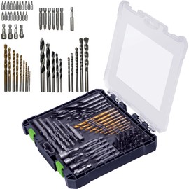 MYLEK 50 Piece Drill Bit And Screwdriver Accessory Set - HSS, Cobalt, High Speed for Use on Wood, Masonry, Metal, Plastic & More - With Storage Case