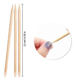 200 Pcs Cuticle Pusher for cuticle remover manicure Nail Art Orange Wood Stick 4.5" Length