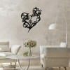 LIYOUYA Flower Love Heart Metal Wall Decor - Emotional Art