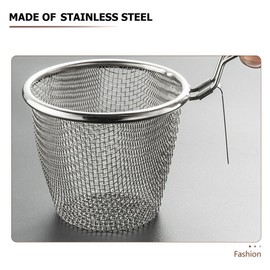 Unomor 2pcs Stainless Steel Colander Fondusimo Kitchen Colander Pasta Strainer Spatula Puisette Pot Silver