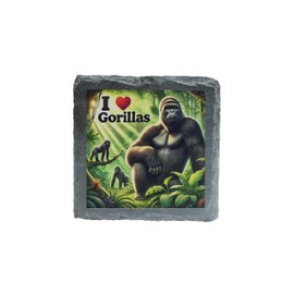 I Love Gorillas Slate Coaster - Jungle Wildlife Art (slco-kf25-lovegorillaskvd)