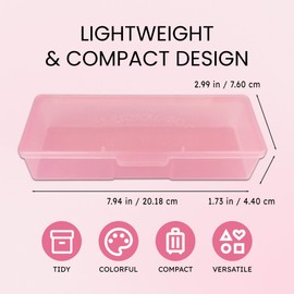 Beauticom Personal Box Storage Case for Professional Manicurist Nails Pedicure (Large Size) (40 Pieces, PINK)