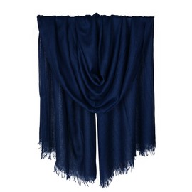 Iristide Womens Long Scarf in Solid Color, Light Weight Large Shawls Wrap for Beach Outdoor Camping Traveling Sunscreen Neckwear 75×43 inch (Navy)