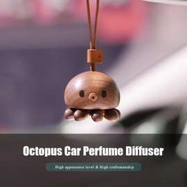 Veecent Octopus Car Air Freshener - Solid Wood Car Diffuser Lasting 60+ Days, Essential Oil Aromatherapy & Elegant Car Ornament Pendant - Specification: Aroma diffuser + lavender
