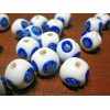 2 White MURANO Glass Beads 10 mm - 7/16 in