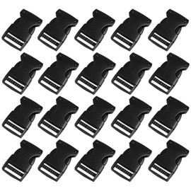 Bestgle 20 Pcs Plastic Quick Side Release Buckle Clip Adjustable Parachute Buckle Fit for 1inch Webbing Straps for Bracelets Backpack Tactical Bag and Gear