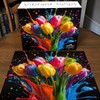 Gradient Tulips 1000 Piece Puzzle for Adults, PICKFORU Coloful Flowers