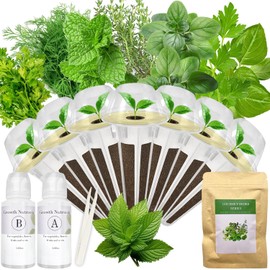 Gourmet Herb Seed Pod Kit for AeroGarden, idoo, Ahopegarden, MUFGA with Basil, Parsley, Thyme, Mint, Cilantro, Dill, Oregano - Compatible with All Hydroponics (7-Pod)