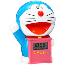 Seiko Clock Doraemon Alarm Clock JF374A, Talking Character Clock, Digital, Temperature Display