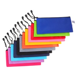 GRIRIW 12pcs Zipper Document Storage Bags Mixed Color Organizer Pouches for Notes Files and Travel Essentials for Students Teachers and Office Use