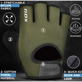 RDX Fitness Gloves Men Women Training Gloves Strength Training Non-Slip Weightlifting Gloves Wrist Protection for Weightlifting Gym Bodybuilding HIIT Exercise Weight Lifting Gloves