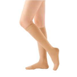 アルケア アンシルク・2 弾性ストッキング ハイソックス つま先あり 18463 ライトブラウン M