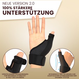 DAUMENFREUND© Premium Thumb Brace Right & Left – Thumb Splint Hand Splint Thumb Orthosis Hand Bandage Wrist Extra Stable Orthosis Thumb Saddle Joint Bandage Thumb Support