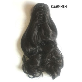 14" Claw Clip in Wavy Ponytail Extensions Off Black 1B Heat Friendly Fire Resistence Fiber …