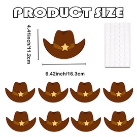 50 Pcs Western Cutouts for Classroom Decor 6.42 x 4.4 inch Cowboy Cowgirl Hat Paper Cutouts Rodeo Party Bulletin Board Decorations Wild West Themed DIY Craft Materials of Back to School