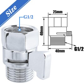 Eyech 2 Pcs Shower Head Shut Off Valve,G1/2" Brass Water Flow Control Valve Water Flow Regulator for Handheld Showerhead