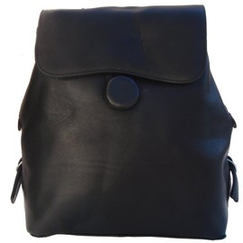 Piel Leather Flap-Over Button Backpack, Black, One Size