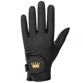 EQUESTRIAN QUEEN Bali Non-Slip Riding Gloves with Glitter (Black, S)