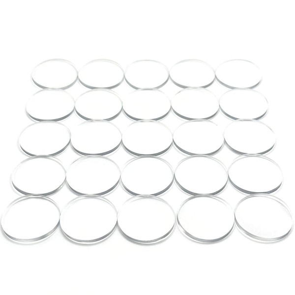 25 Pcs Glass Table Top Bumper, 1 Inch Round Clear