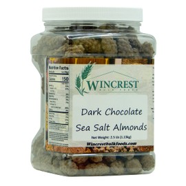 Dark Chocolate Turbinado & Sea Salt Almonds || 2.5 Lb Tub